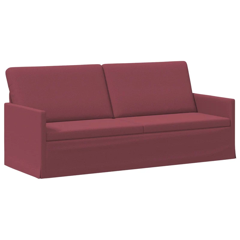 3 Seater Sofa Wine Red 190 x 81 x 82 cm Fabric