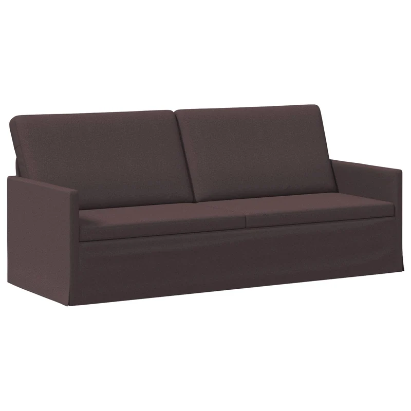 3 Seater Sofa Dark Brown 190 x 81 x 82 cm Fabric