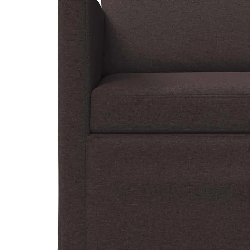 3 Seater Sofa Dark Brown 190 x 81 x 82 cm Fabric