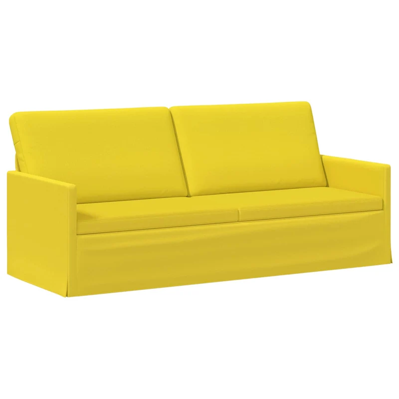 3 Seater Sofa Light Yellow 190 x 81 x 82 cm Fabric