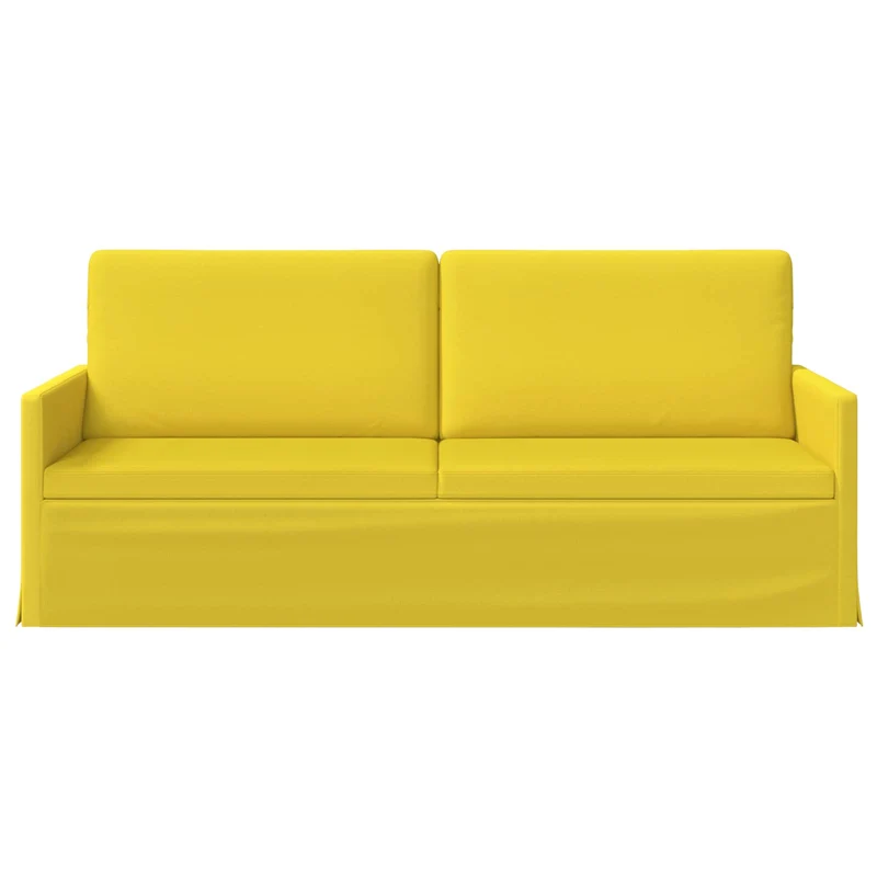 3 Seater Sofa Light Yellow 190 x 81 x 82 cm Fabric