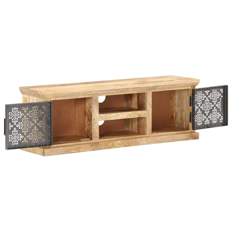 289095 vidaXL TV Cabinet with Steel Doors 120x30x40cm Solid Mango Wood