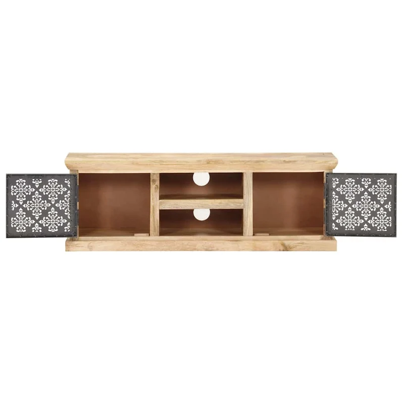 289095 vidaXL TV Cabinet with Steel Doors 120x30x40cm Solid Mango Wood