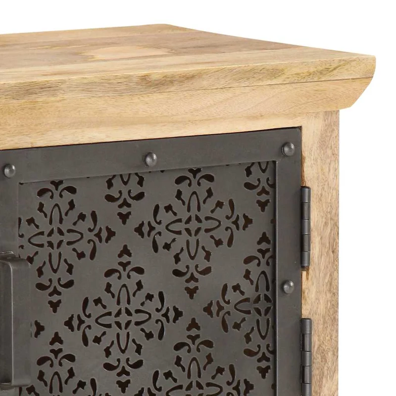 289095 vidaXL TV Cabinet with Steel Doors 120x30x40cm Solid Mango Wood
