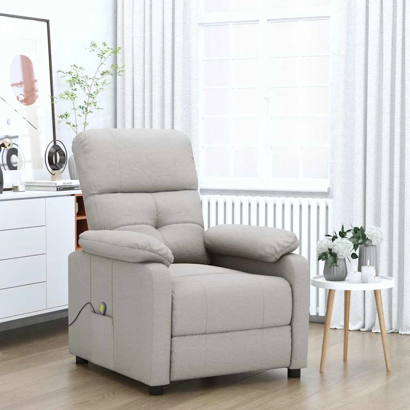 Massage Chair Taupe Fabric