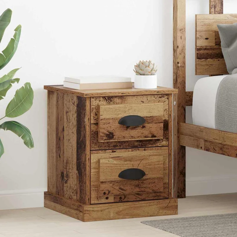 Bedside Cabinet 2 pcs Old Wood 39 x 39 x 47.5 cm