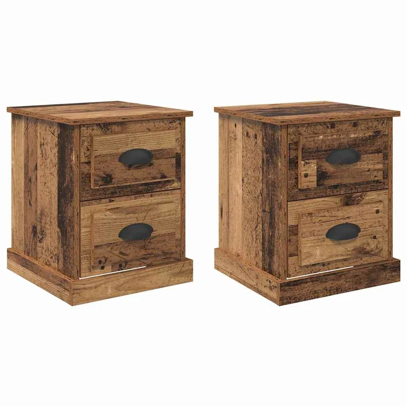 Bedside Cabinet 2 pcs Old Wood 39 x 39 x 47.5 cm