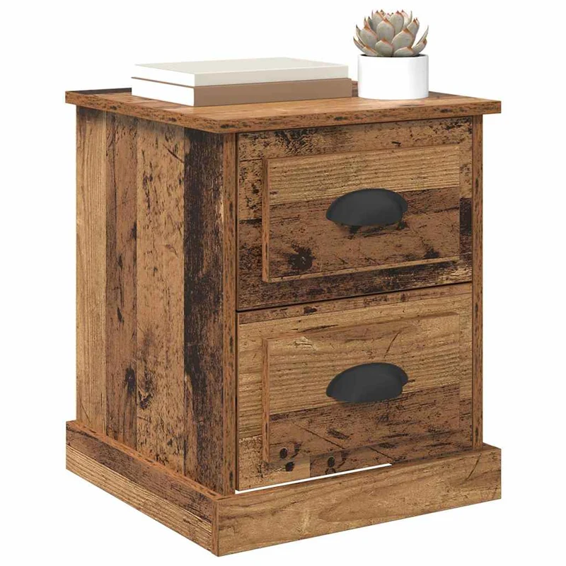 Bedside Cabinet 2 pcs Old Wood 39 x 39 x 47.5 cm