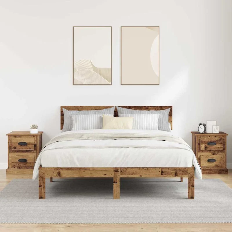 Bedside Cabinet 2 pcs Old Wood 39 x 39 x 47.5 cm
