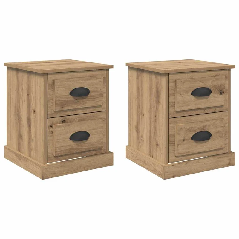 Bedside Cabinet 2 pcs Artisan Oak 39 x 39 x 47.5 cm