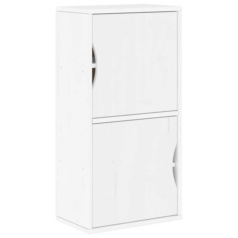 5 Piece TV Units with Storage "ODDA" White Solid Wood Pine