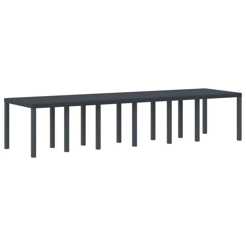 Garden Table Anthracite 350 x 100 x 74 cm Poly Rattan