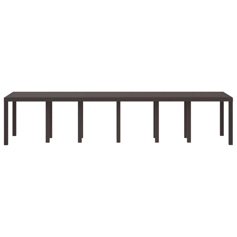 Garden Table Brown 350 x 100 x 74 cm Poly Rattan