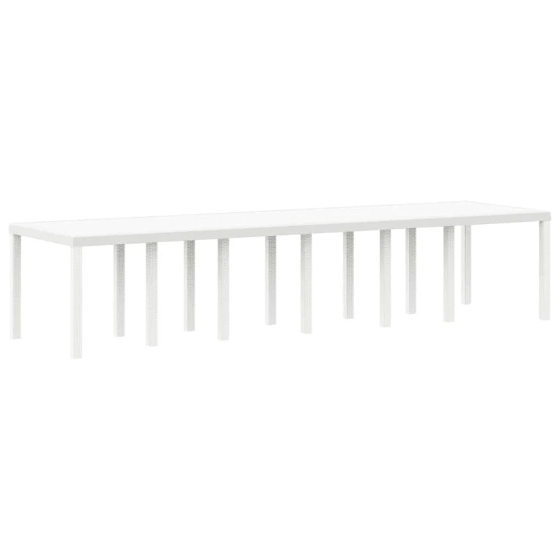 Garden Table White 350 x 100 x 74 cm Poly Rattan