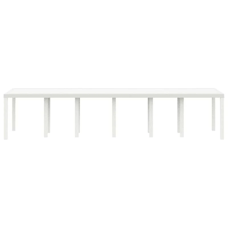 Garden Table White 350 x 100 x 74 cm Poly Rattan