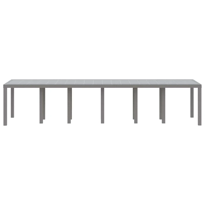 Garden Table Light Grey 350 x 100 x 74 cm Poly Rattan
