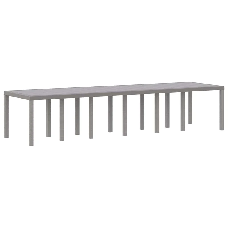 Garden Table Light Grey 350 x 100 x 74 cm Poly Rattan