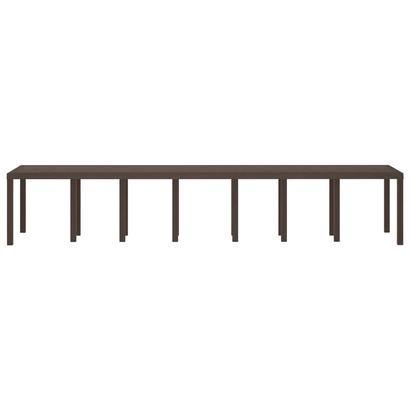 Garden Table Brown 400 x 100 x 73 cm Poly Rattan