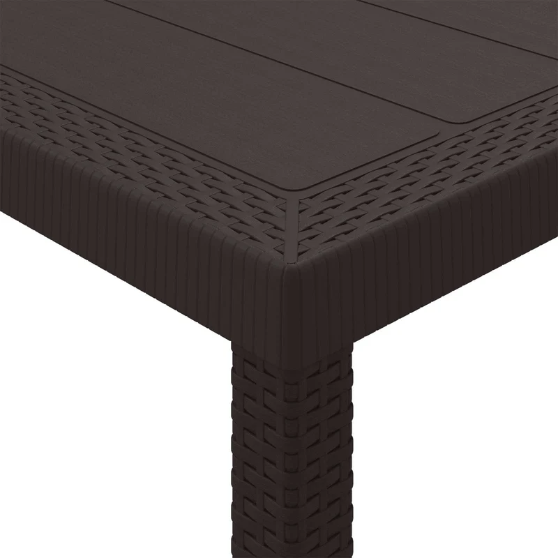 Garden Table Brown 400 x 100 x 73 cm Poly Rattan