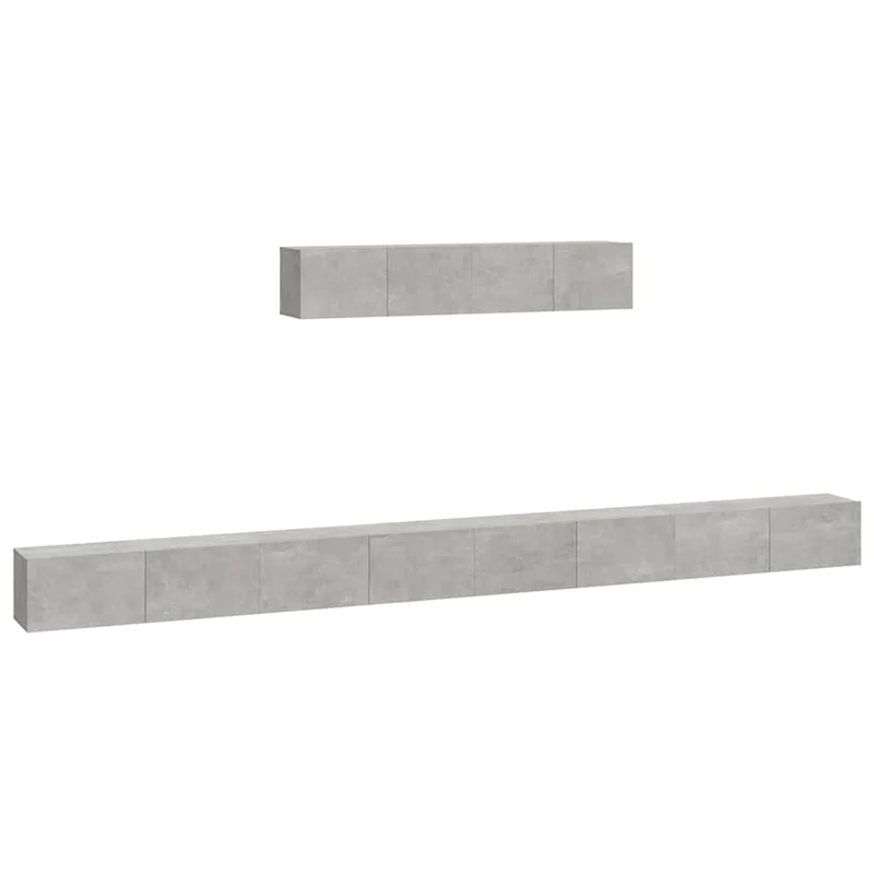 6 Piece TV Cabinet Set Concrete Grey Engineered Wood