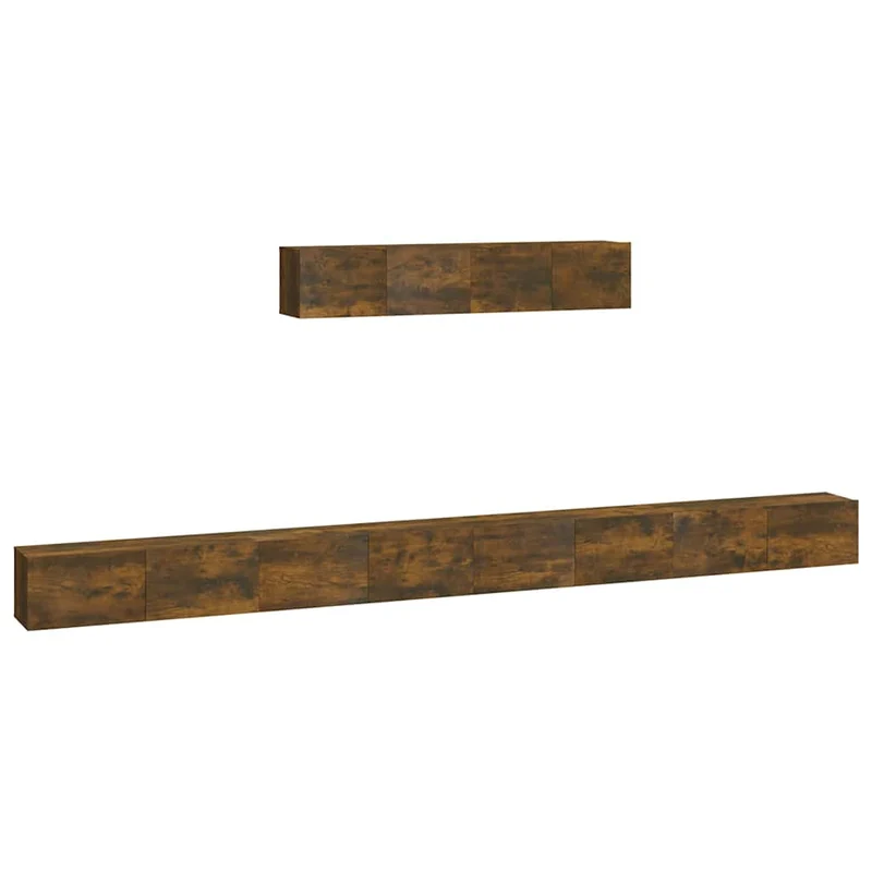 6 Piece TV Cabinet Set Smoked Oak Engineered Wood