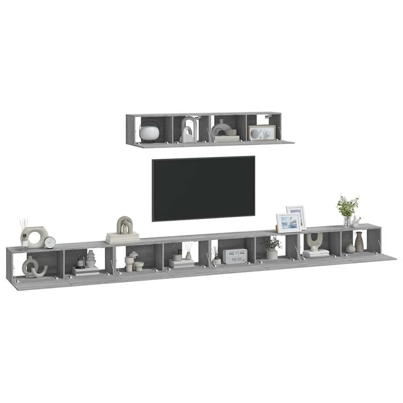 6 Piece TV Cabinet Set Grey Sonoma Engineered Wood