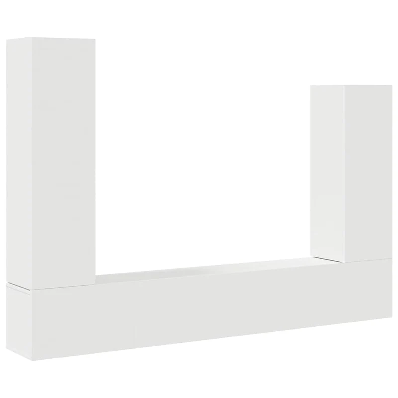 4 Piece TV Cabinet Set White Engineered Wood