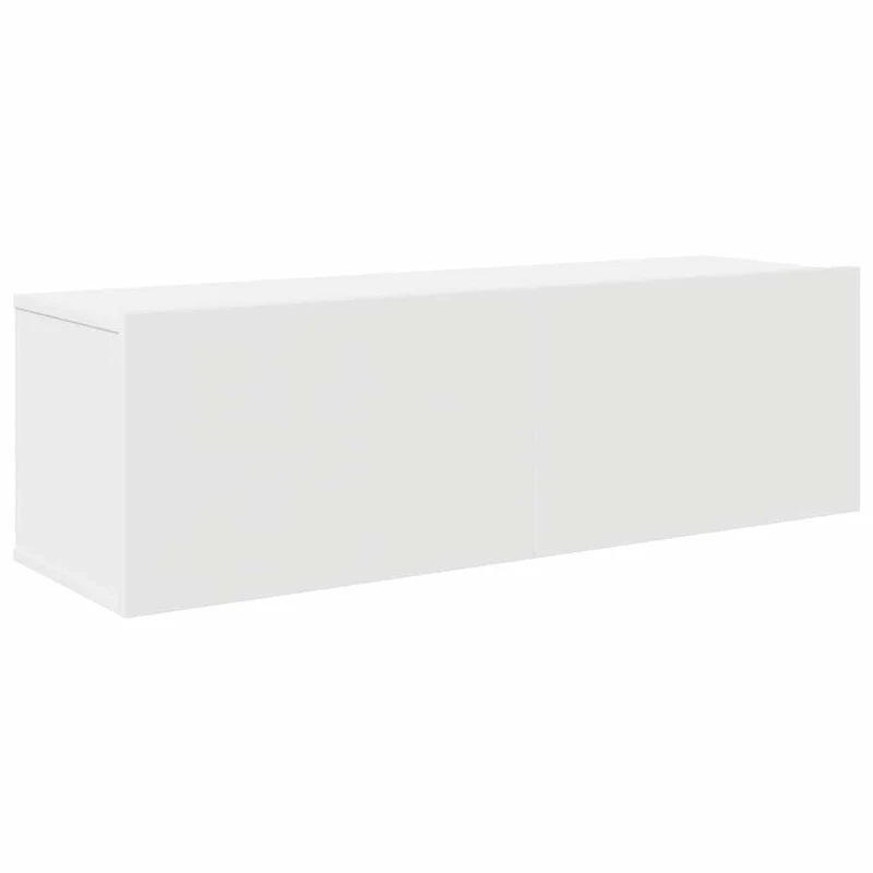 4 Piece TV Cabinet Set White Engineered Wood