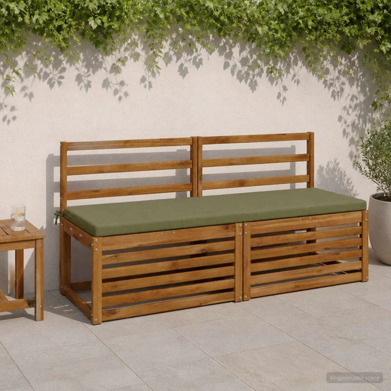 Bench Cushion SOEST 100% Polyester Olive Green 140 x 50 x 5 cm