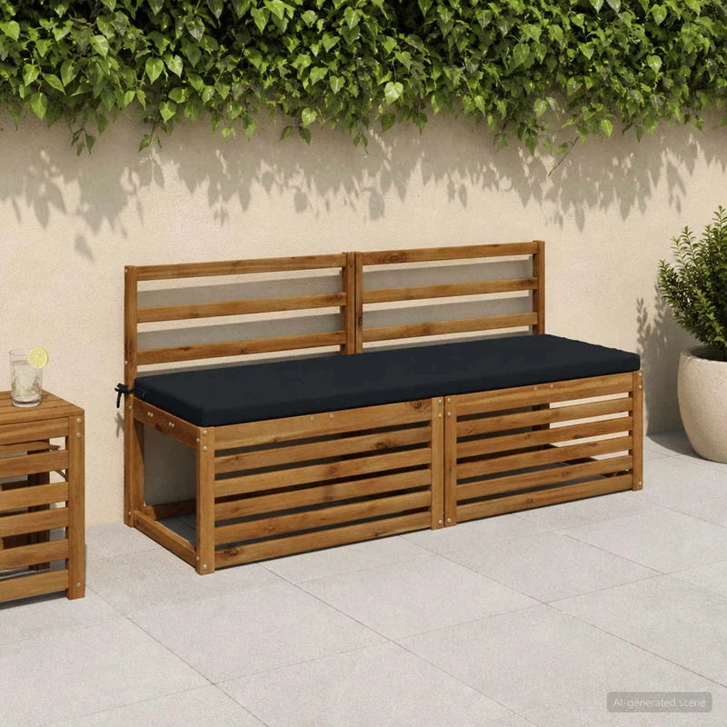 Bench Cushion SOEST 100% Polyester Dark Blue 140 x 50 x 5 cm