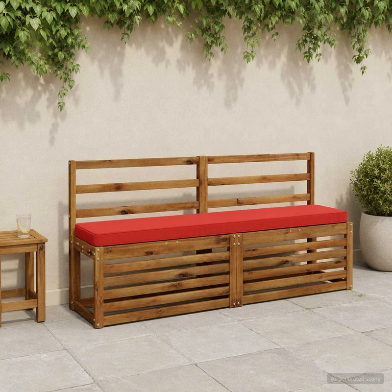 1-Piece Bench Cushion VUGHT 100% Polyester Red 150 x 30 x 5 cm