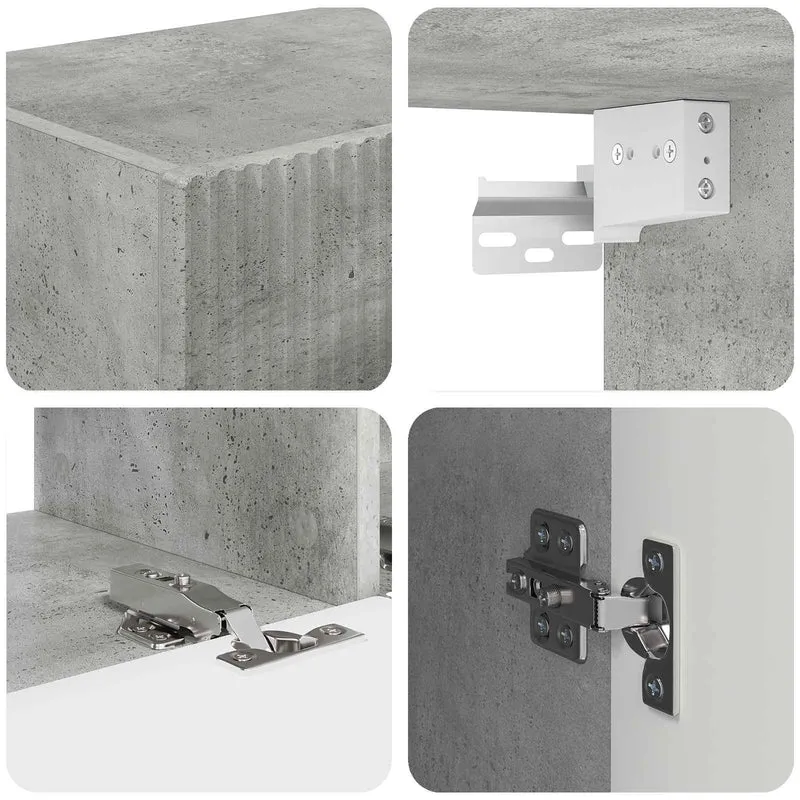 TV Cabinet Set 4 pcs Concrete Grey Engineered Wood