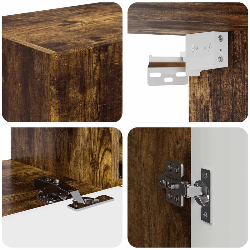 TV Cabinet Set 4 pcs Smoked Oak Engineered Wood