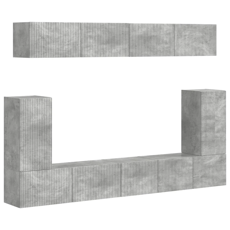 TV Cabinet Set 5 pcs Concrete Grey Engineered Wood