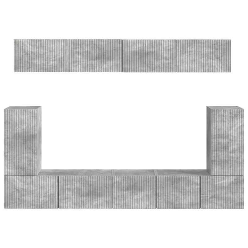 TV Cabinet Set 5 pcs Concrete Grey Engineered Wood