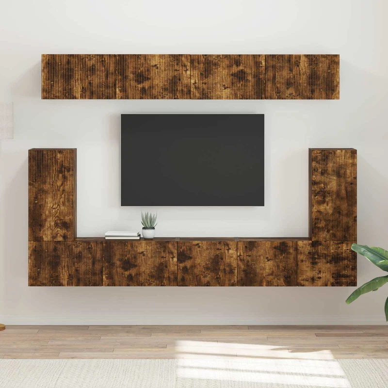 TV Cabinet Set 5 pcs Smoked Oak Engineered Wood