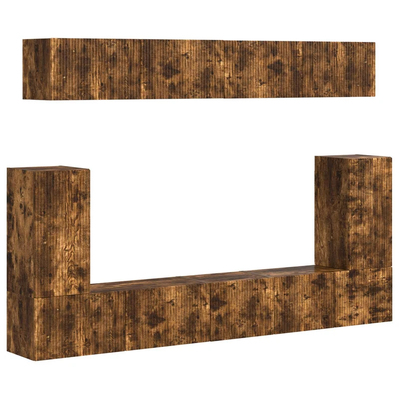 TV Cabinet Set 5 pcs Smoked Oak Engineered Wood
