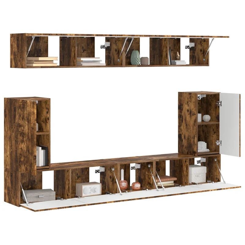 TV Cabinet Set 5 pcs Smoked Oak Engineered Wood