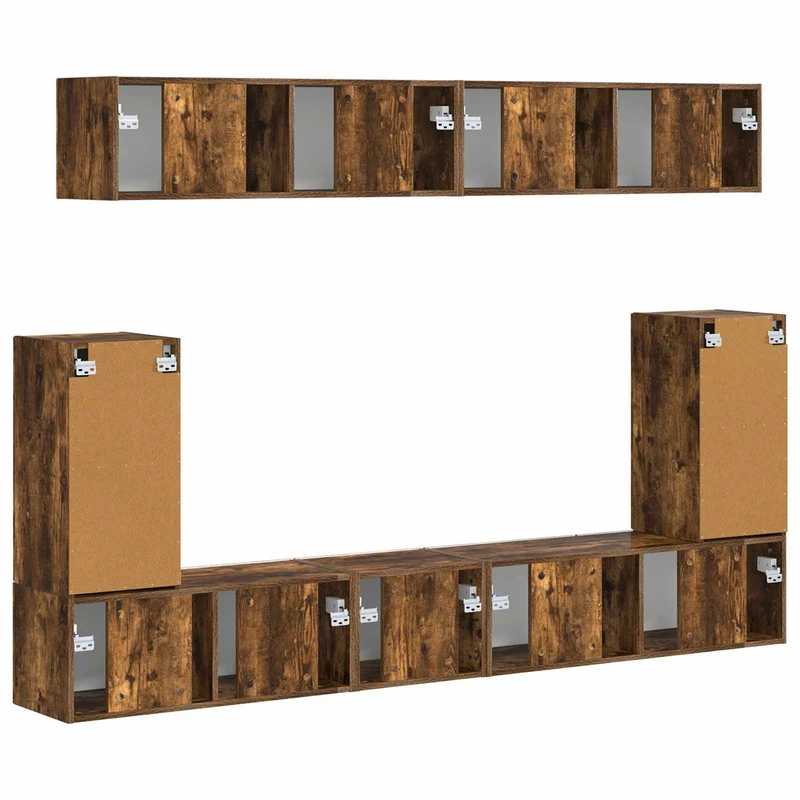 TV Cabinet Set 5 pcs Smoked Oak Engineered Wood