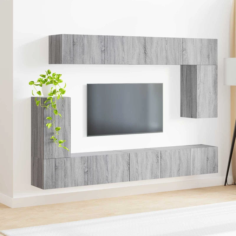 TV Cabinet Set 5 pcs Grey Sonoma Engineered Wood