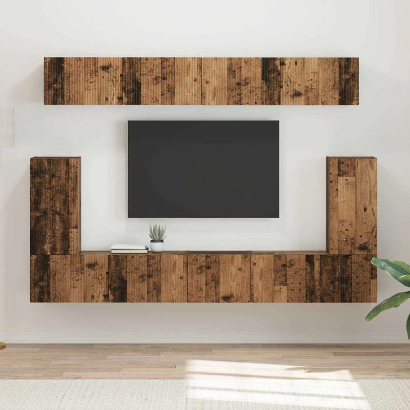 TV Cabinet Set 5 pcs Old Wood Engineered Wood