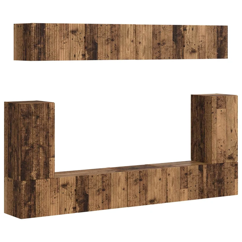 TV Cabinet Set 5 pcs Old Wood Engineered Wood
