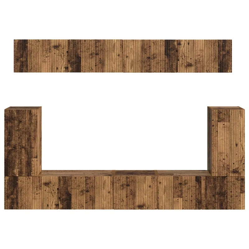 TV Cabinet Set 5 pcs Old Wood Engineered Wood