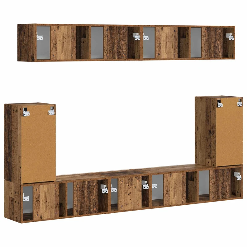 TV Cabinet Set 5 pcs Old Wood Engineered Wood