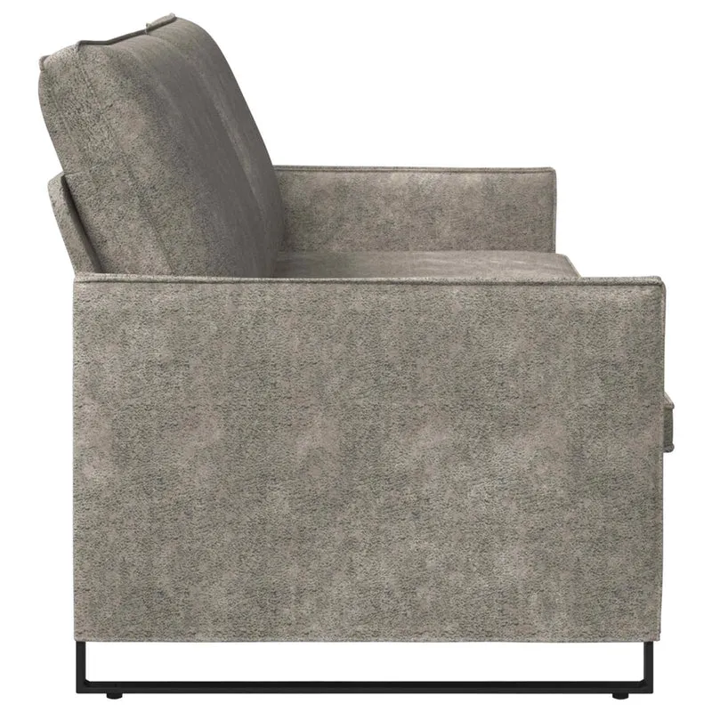 3 Seater Sofa Light Grey 220 x 81 x 82 cm Faux Suede Fabric