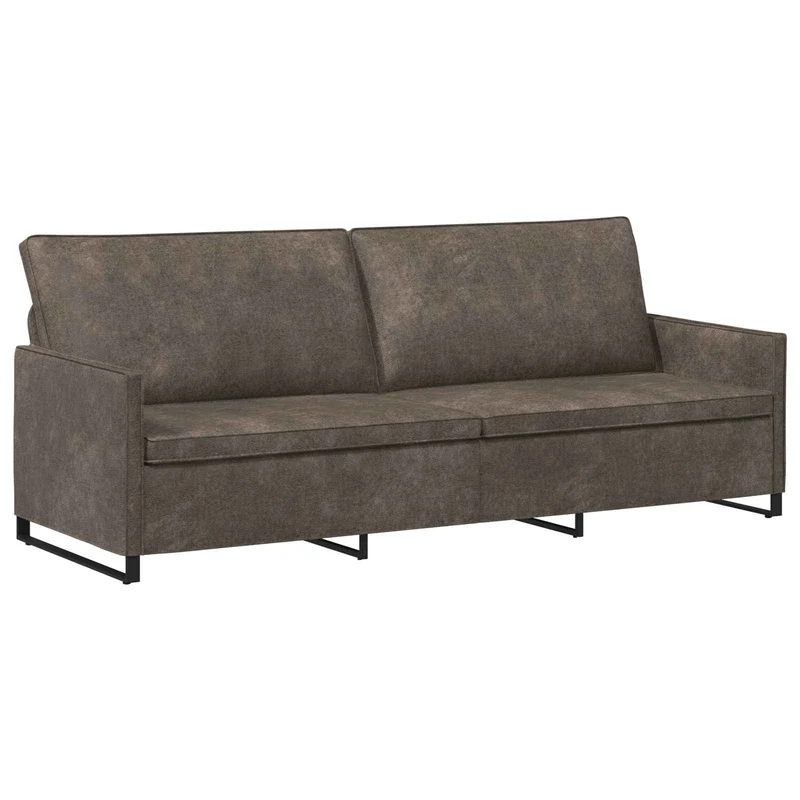 3 Seater Sofa Dark Grey 220 x 81 x 82 cm Faux Suede Fabric