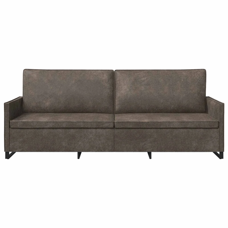 3 Seater Sofa Dark Grey 220 x 81 x 82 cm Faux Suede Fabric