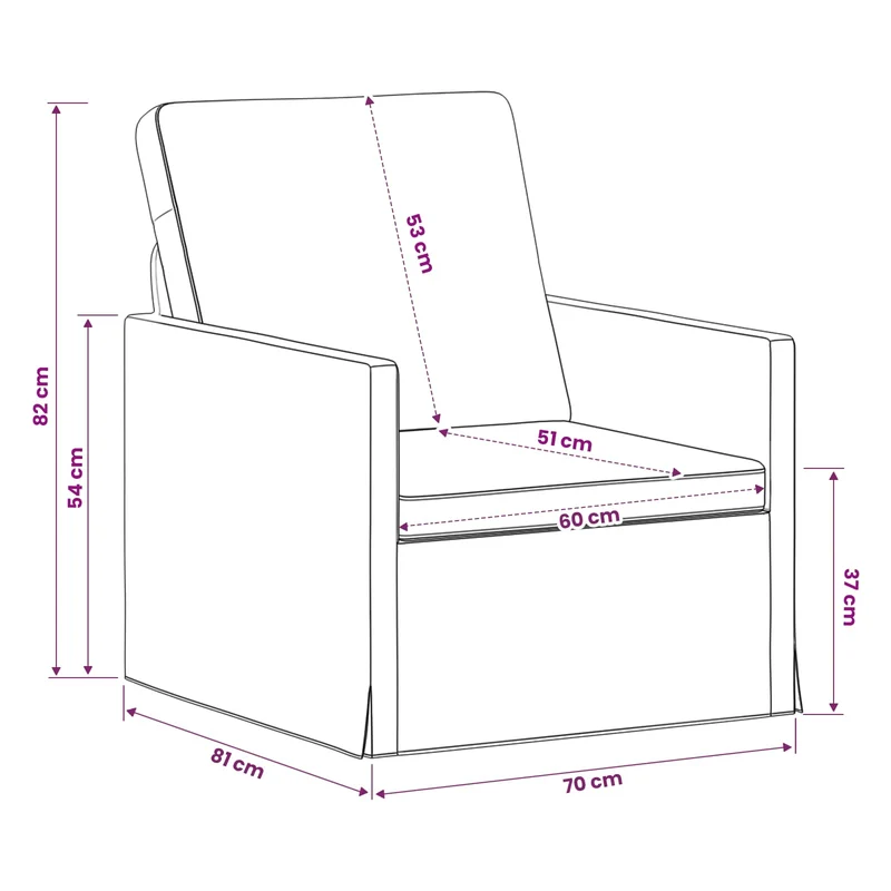 Armchair Dark Green 70 x 81 x 82 cm Fabric