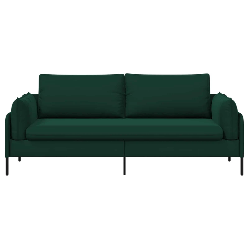 3-Seater Sofa Dark Green 222 x 81 x 89 cm Velvet