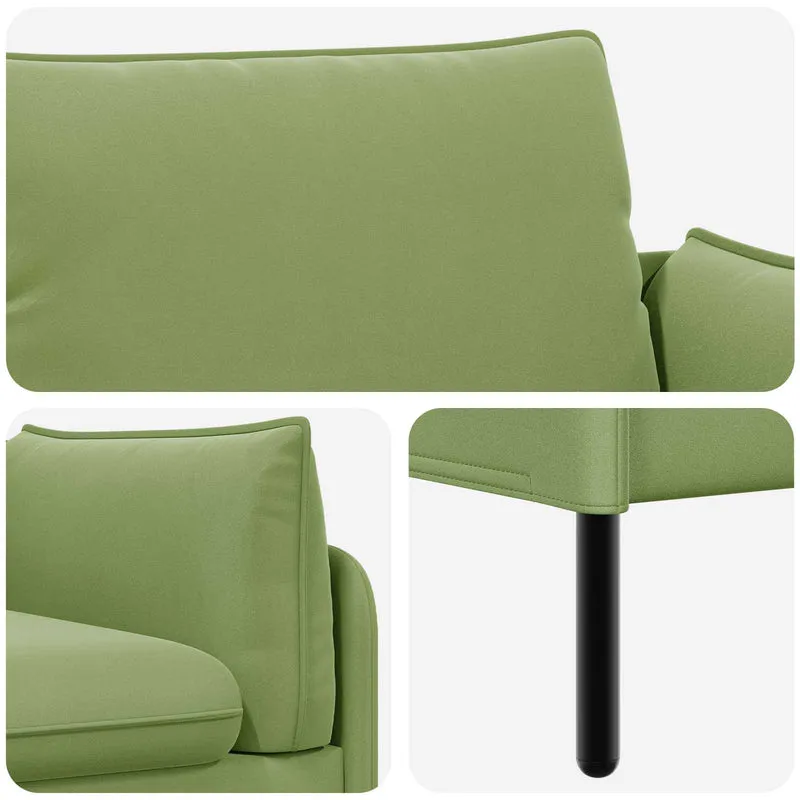 3-Seater Sofa 3-Seater Light Green 222 x 81 x 89 cm Velvet